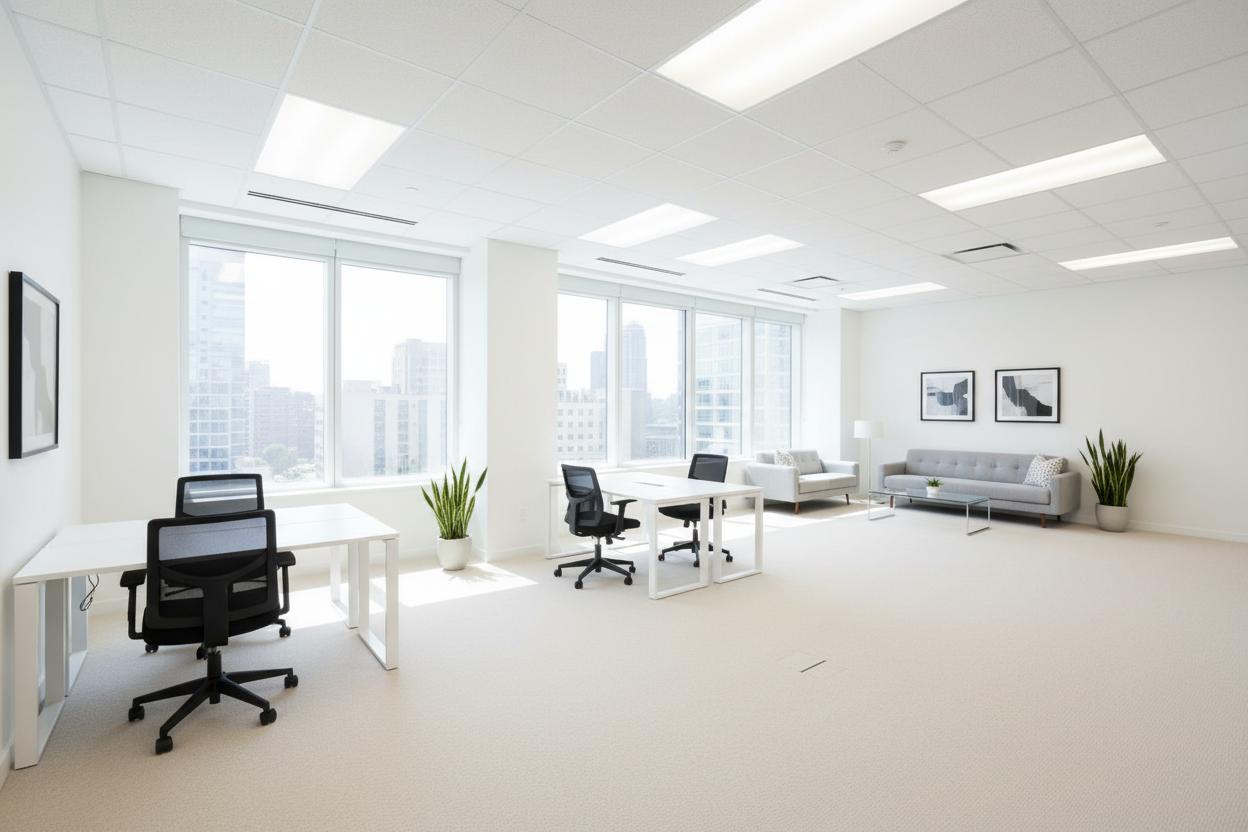 Recently renovated commercial space after post-construction cleanup