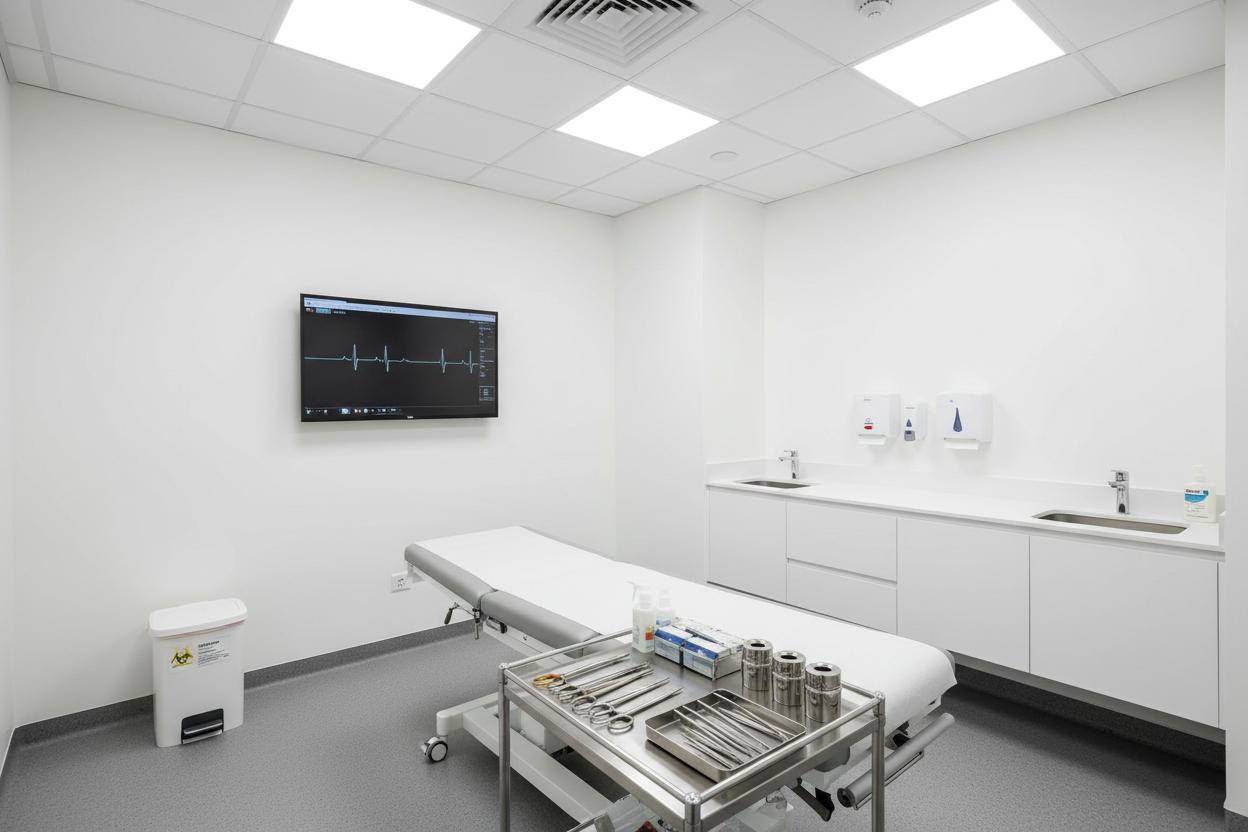 Spotlessly clean medical examination room